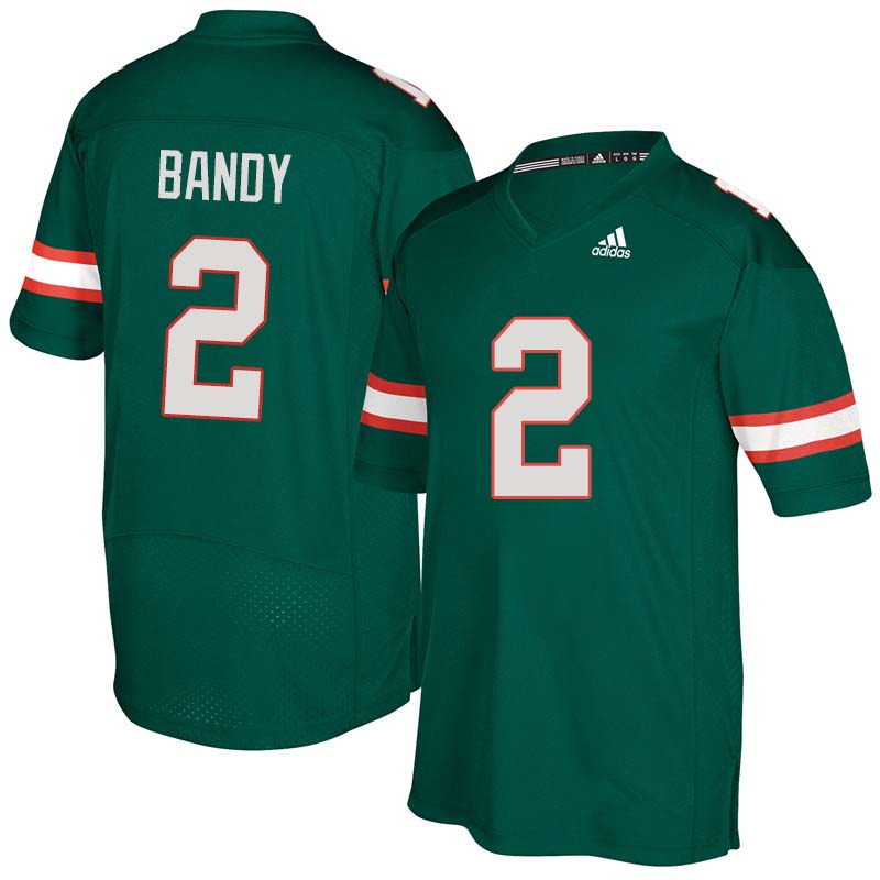 Adidas Miami Hurricanes #2 Trajan Bandy College Football Jerseys Sale-Green
